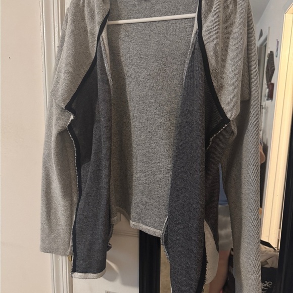 Pixley Sweaters - Pixley XL Gray and Black hooded Front Cardigan